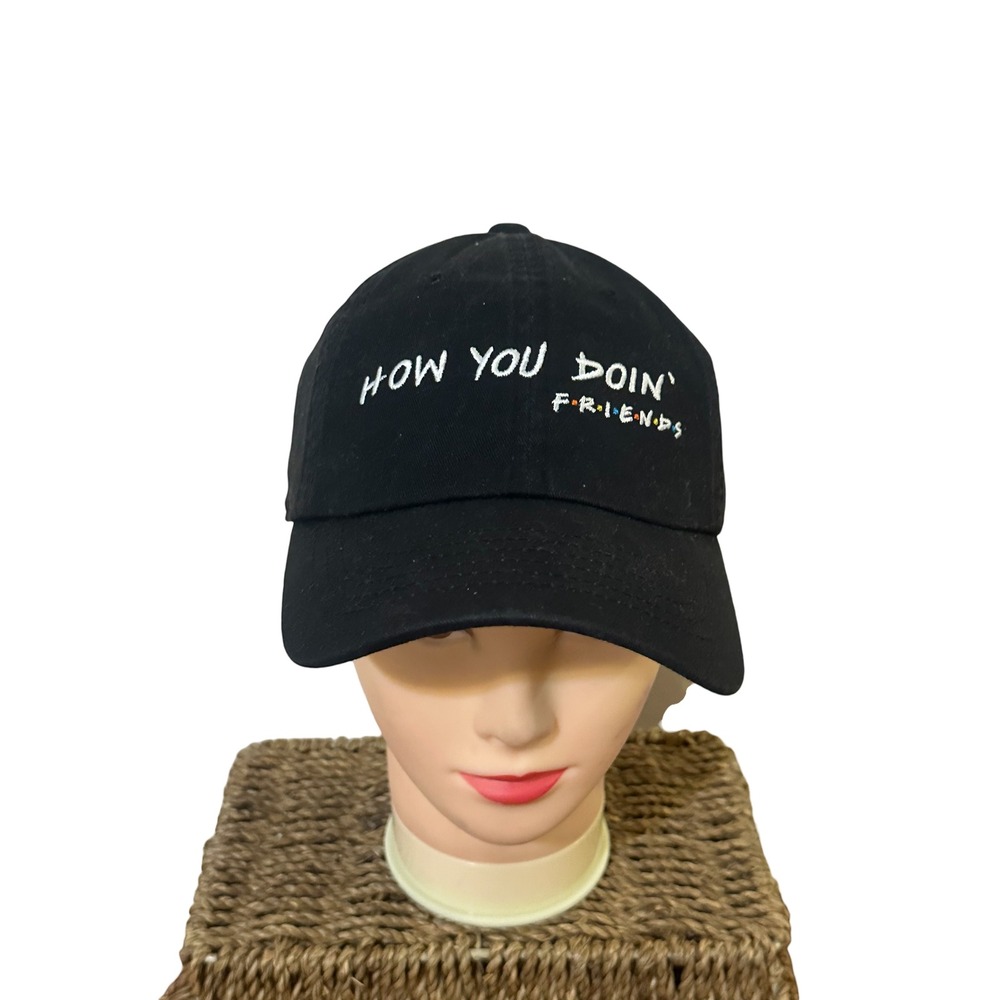 NWOT Friends TV Show How You Doin Joey Tribbiani Black Baseball Dad Hat One Size
